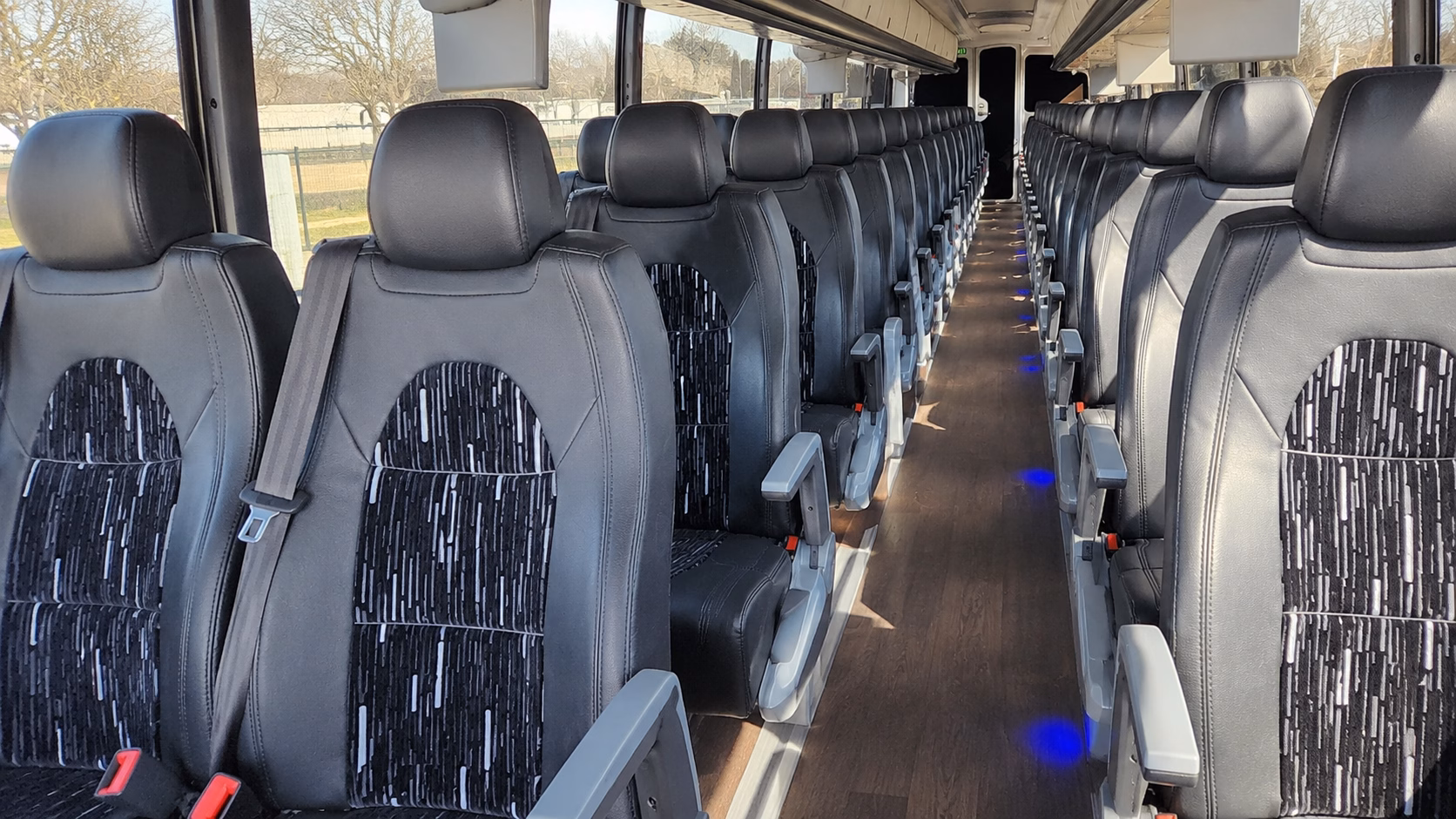 bloomington charter bus interior
